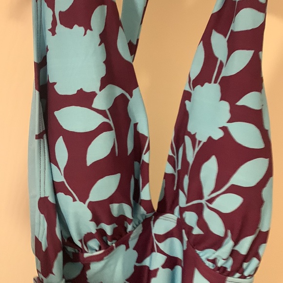 Nwt Kate spade floral halter plunging neckline one piece swimsuit Large - Picture 13 of 15